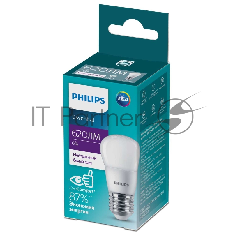 Лампа светодиодная 6Вт 620лм E27 840 P45 матовая