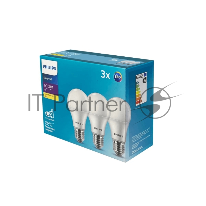 Промопак Philips ESS LEDBulb 9W E27 3000K 3шт.