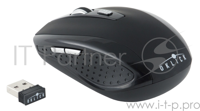 Мышь Oklick 455MW черный оптическая (1600dpi) беспроводная USB (5but)