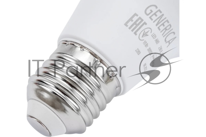 Лампа светодиодная A60 10Вт грушевидная 3000К E27 230В GENERICA LL-A60-10-230-30-E27-G