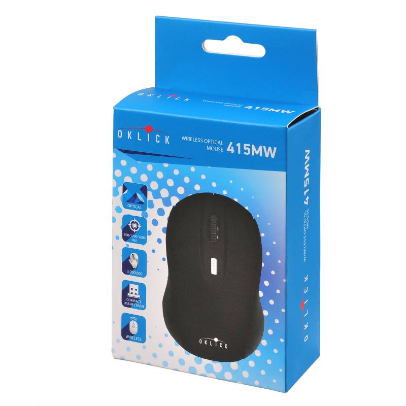 Мышь Oklick 415MW черный оптическая (1600dpi) беспроводная USB (3but)
