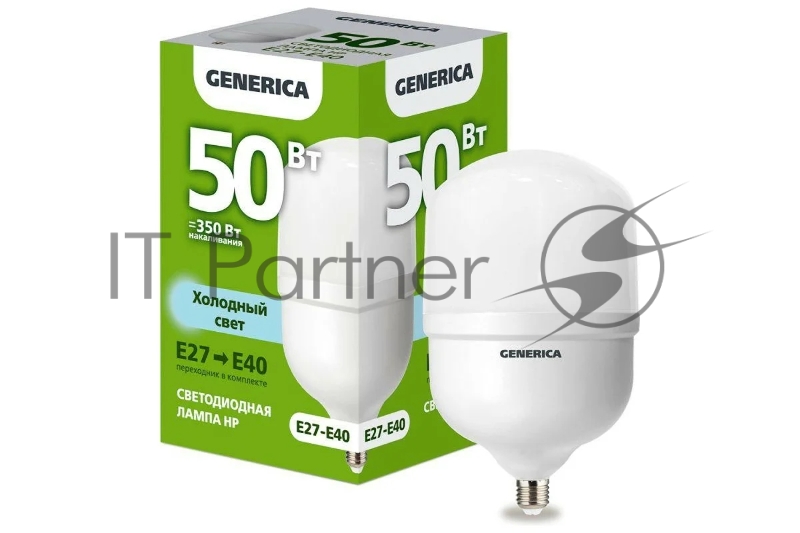 Лампа светодиодная HP 50Вт 6500К E27-E40 230В GENERICA LL-HP-50-230-65-E27-E40-G
