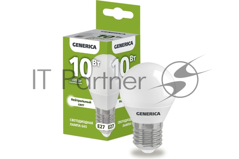Лампа светодиодная G45 10Вт шар 4000К E27 230В GENERICA LL-G45-10-230-40-E27-G
