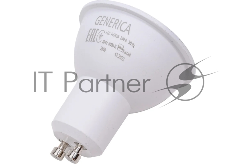 Лампа светодиодная PAR16 10Вт софит 4000К GU10 230В GENERICA LL-PAR16-10-230-40-GU10-G