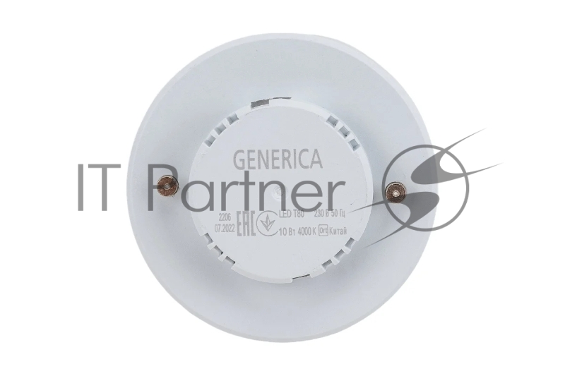Лампа светодиодная T80 10Вт таблетка 4000К GX53 230В GENERICA LL-T80-10-230-40-GX53-G