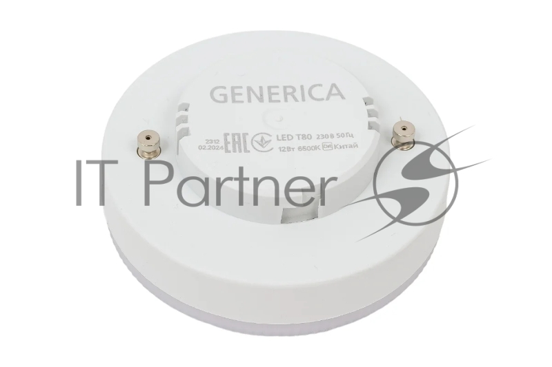 Лампа светодиодная T80 12Вт таблетка 6500К GX53 230В GENERICA LL-T80-12-230-65-GX53-G