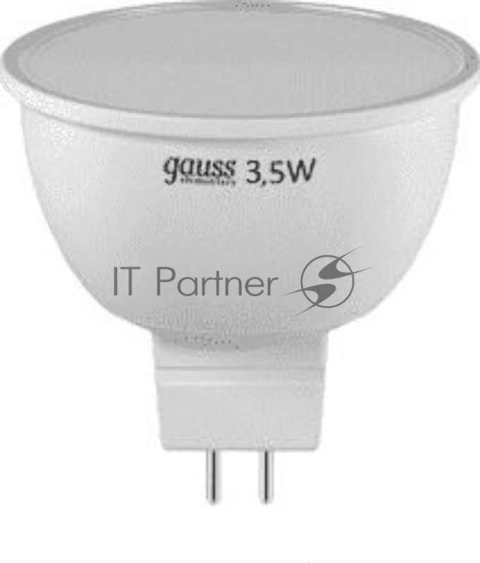 Лампа светодиодная Gauss Elementary MR16 3.5Вт цок.:GU5.3 спот 220B 4100K св.свеч.бел.ней. MR16 (упак.:10шт) (13524)