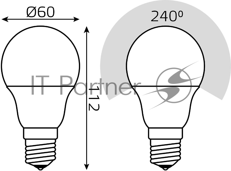 Лампа A60 10W 800lm 4100К E27 Сенсор LED 1/10/100