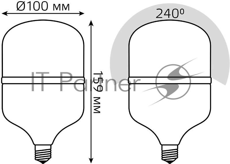 Лампа Elementary T100 32W 2700lm 6500K E27 LED
