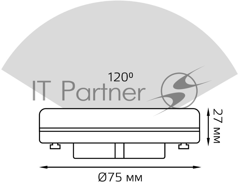 Лампа GX53 8W 680lm 6500K диммируемая LED