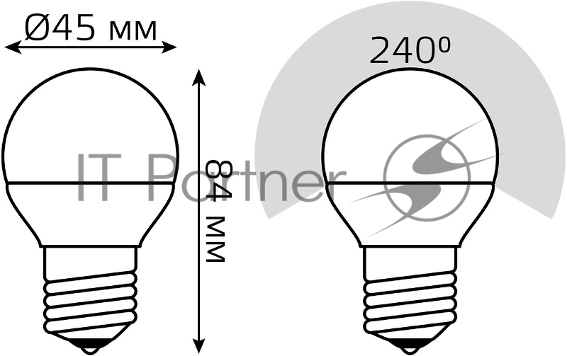Лампа Шар 7W 590lm 6500К E27 диммируемая LED