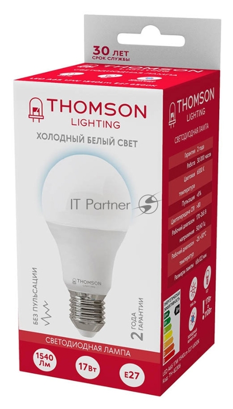 Лампа LED Thomson E27, груша, 17Вт, 6500К, белый холодный, TH-B2306, 1 шт.