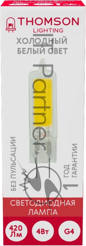Лампа LED Thomson G4, капсульная, 4Вт, 6500К, белый холодный, TH-B4219, 1 шт.