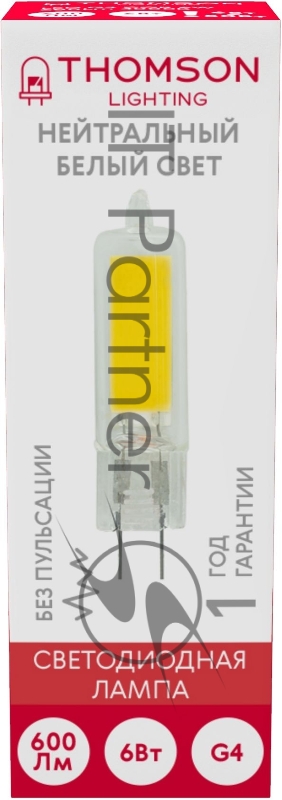 Лампа LED Thomson G4, капсульная, 6Вт, 4000К, белый нейтральный, TH-B4202, 1 шт.