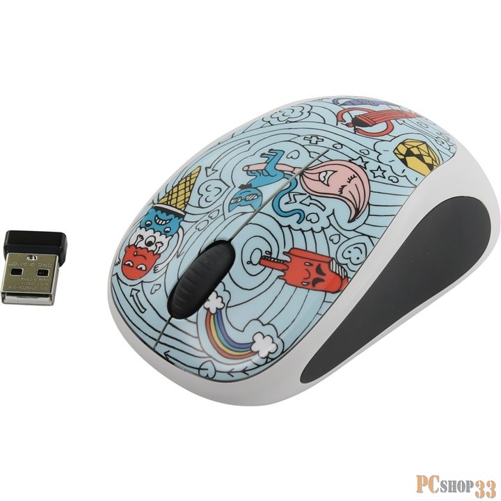 Беспроводная мышь Logitech 910-005055 M238 Doodle Collection BAE-BEE BLUE