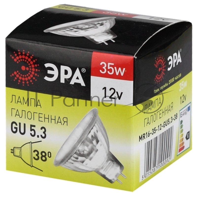 Лампа галогенная 35Вт 12В GU5.3 MR16 | C0027355 | ЭРА
