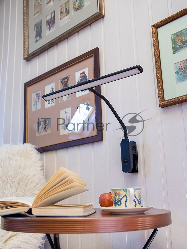 Светильник Lucia FLEX Accu Clip (L555) настольный на прищепке черный 10Вт