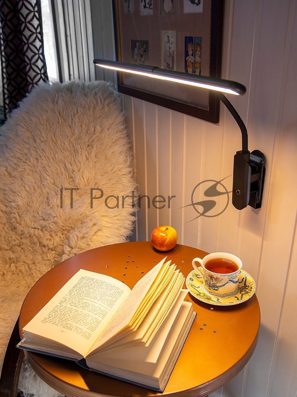 Светильник Lucia FLEX Accu Clip (L555) настольный на прищепке черный 10Вт