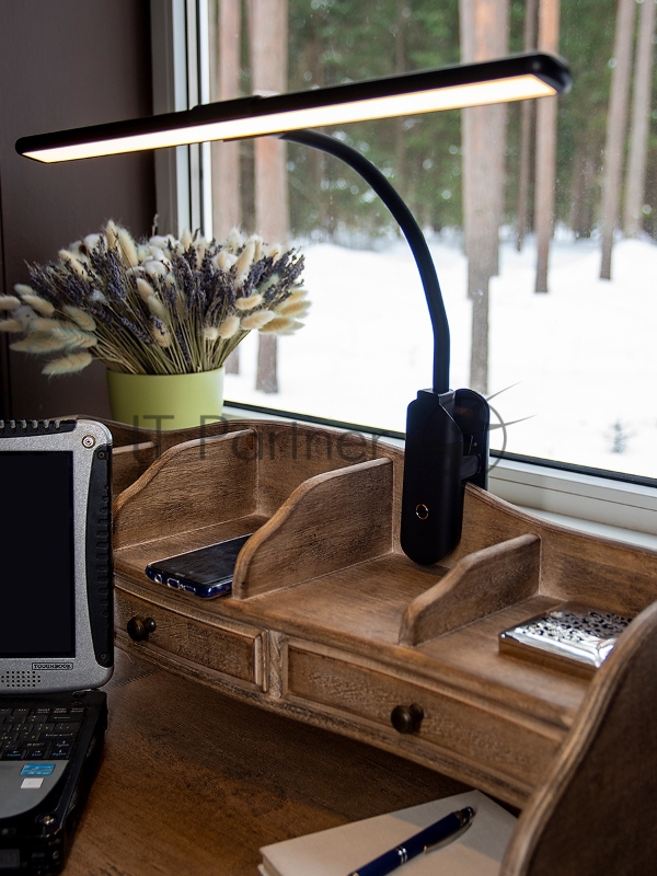 Светильник Lucia FLEX Accu Clip (L555) настольный на прищепке черный 10Вт