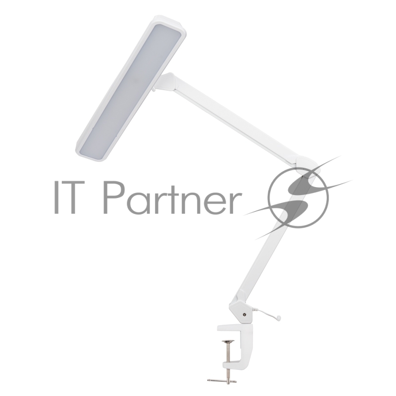 Лампа настольная бестеневая на струбцине REXANT ECO light, 324 SMD LED с диммером, теплый/холодный цвет свечения, белая