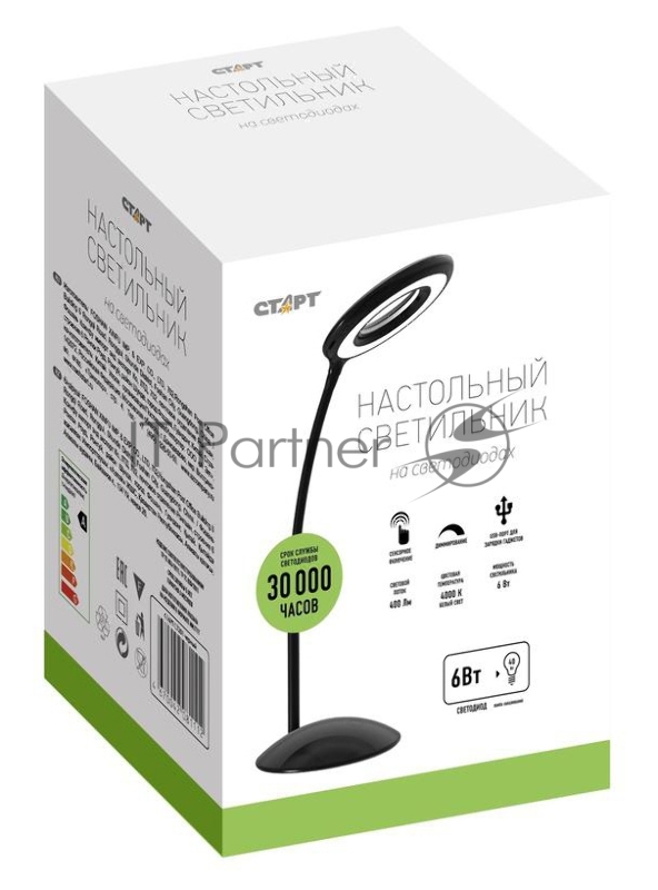 Светильник Старт CT201 настольный на подставке черный 6Вт