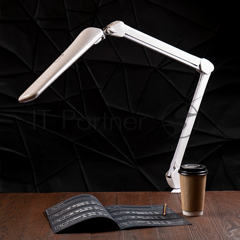 Лампа настольная бестеневая REXANT, струбцина, «ECO light t», 90 SMD LED, сенсорный диммер, белая