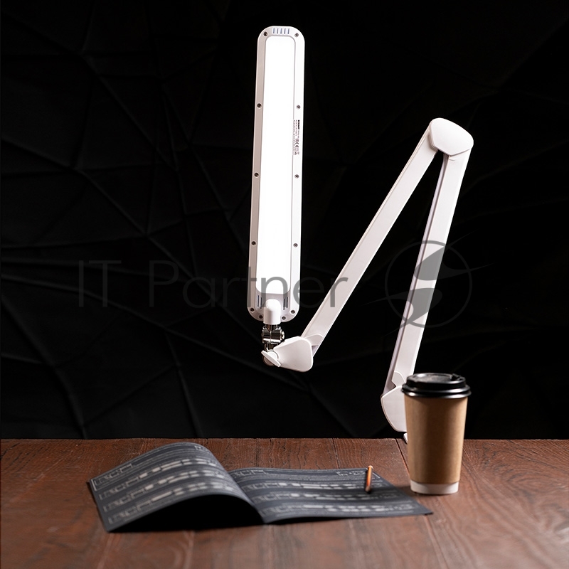 Лампа настольная бестеневая REXANT, струбцина, «ECO light t», 90 SMD LED, сенсорный диммер, белая