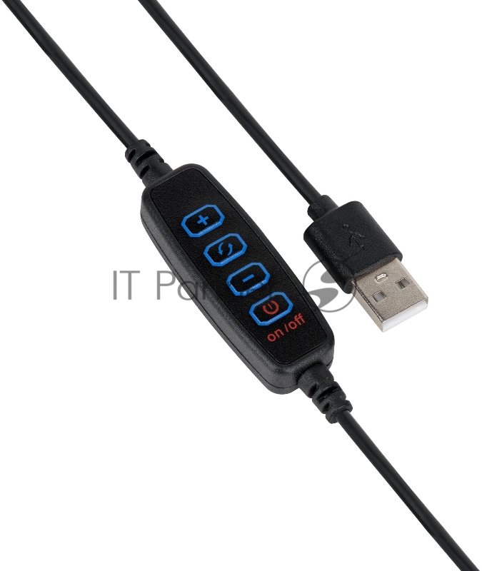 Светильник кольцевой 10W 600lm 3000-6500K 5V USB IP20 160*23мм черный дим, пульт LED 8