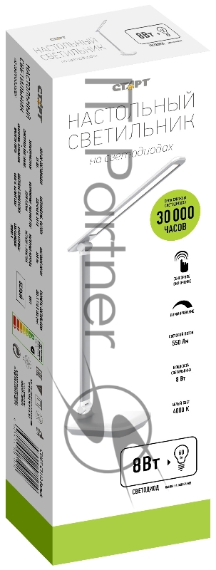 Светильник Старт CT112 настольный на подставке белый 8Вт