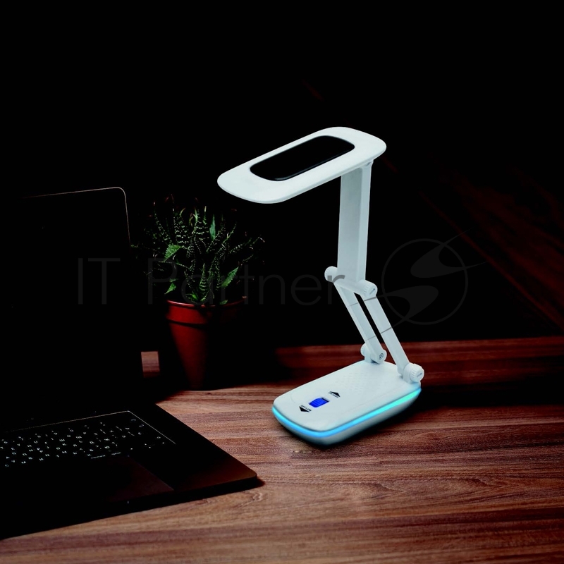 Светильник настольный REXANT Сиквел Про c солнечной панелью и с ночником, 220 В, LED, 5 Вт, 4000 К, бесступенчатое диммирование, заряжаемый, 2 ч автономной работы