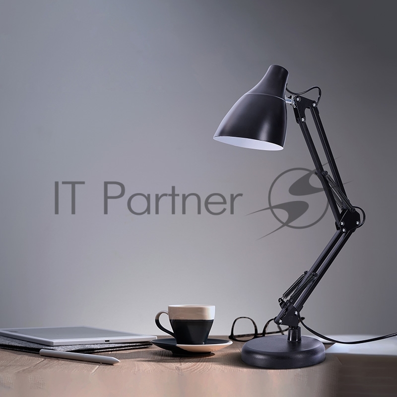 Светильник настольный REXANT Рубикон на металлической стойке с основанием, с цоколем Е27, 60 Вт, цвет антрацит