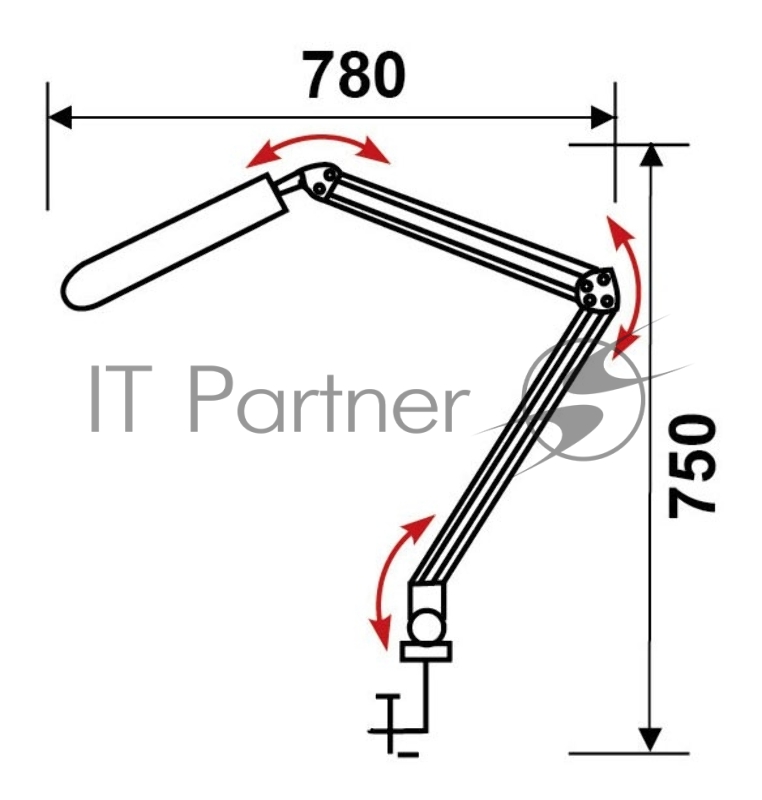 Светильник настольный Трансвит Delta на струбцине 2G7 люминесцентный серебристый 11Вт