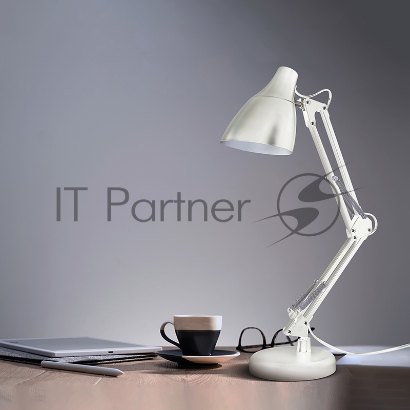 Светильник настольный REXANT Рубикон на металлической стойке с основанием, с цоколем Е27, 60 Вт, цвет лунный свет