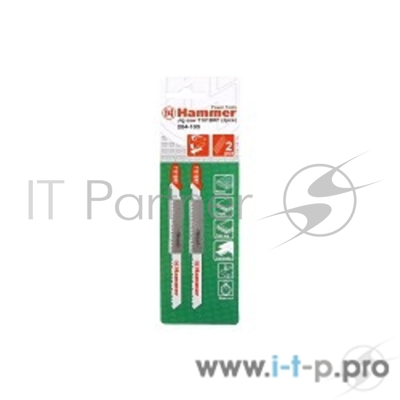 Пилка для лобзика Hammer Flex 204-105 JG WD T101BRF (2pcs) деревопластик, 74мм, шаг 2.5, BiM, 2шт