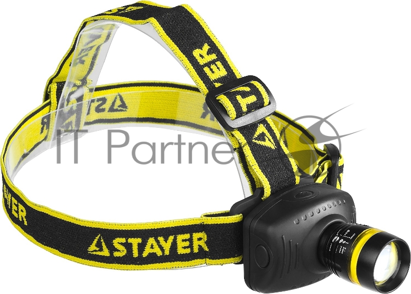 Фонарь STAYER 56566 professional налобный светодиодный 3Вт(140лм) регулируемый фокус 3 режима 3ааа