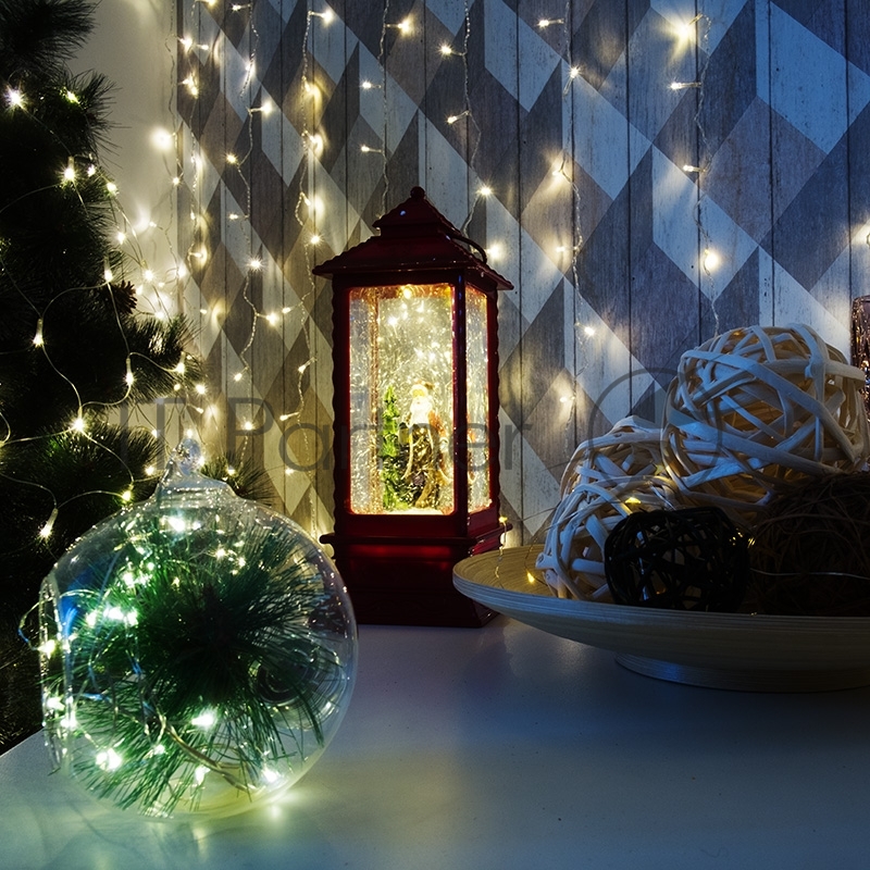 Фонарь декоративный Дед Мороз с эффектом снегопада и подсветкой тепл. бел. Neon-Night 501-062