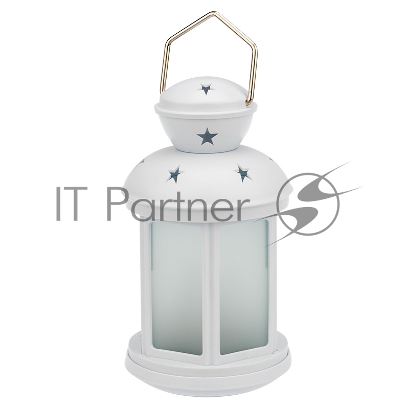 Декоративный фонарь NEON-NIGHT 12х12х20,6 см, белый корпус, теплый белый цвет свечения с эффектом пламени свечи NEON-NIGHT