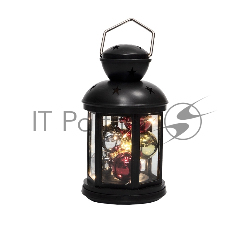 Декоративный фонарь с шариками NEON-NIGHT 12х12х20,6 см, черный корпус, теплый белый цвет свечения NEON-NIGHT