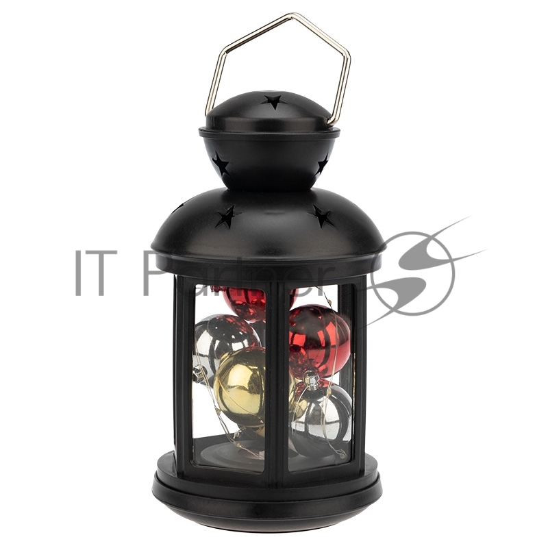 Декоративный фонарь с шариками NEON-NIGHT 12х12х20,6 см, черный корпус, теплый белый цвет свечения NEON-NIGHT