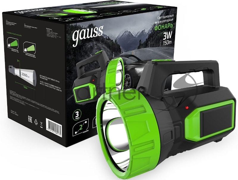 Фонарь прожекторный модель GFL604 3W 150lm lead acid 900mAh LED 1/10/40