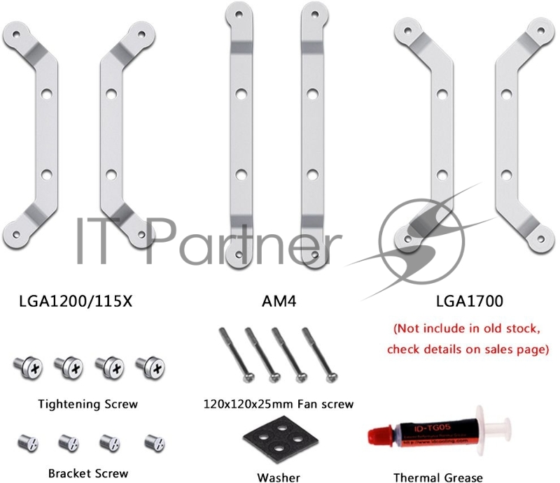 Вентилятор для процессора ID-COOLING IS-50X-V2 130W/PWM/LGA 115x/1200/1700/AMD/Low profile/Fan 120mm/Screws