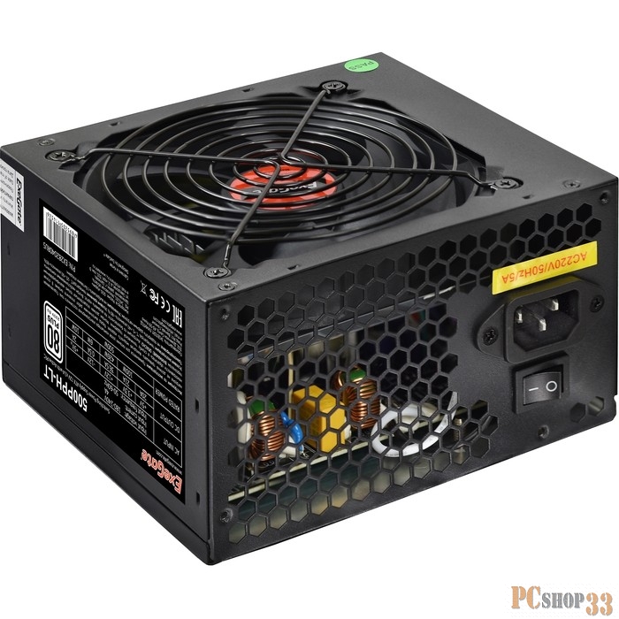 Блок питания 500W Exegate ATX 80 Plus 12cm fan + кабель (EX282040RUS-OEM-S)