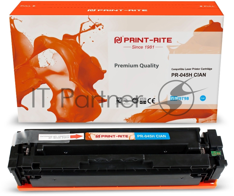 Картридж лазерный Print-Rite TFC448CPU1J PR-045H CIAN 045H Cian голубой (2200стр.) для Canon LBP 611Cn/613Cdw/631Cn/633Cdw/635Cx