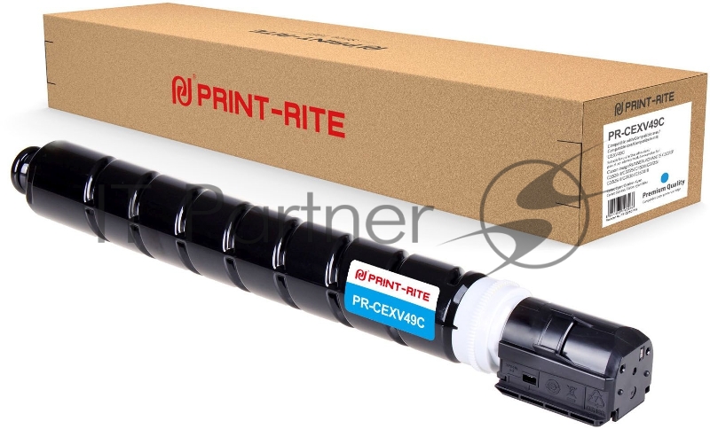 Картридж лазерный Print-Rite TFC875CPRJ PR-CEXV49C CIAN C-EXV49C Cian голубой (19000стр.) для Canon IR C3320/C3320i/C3325i/C3330i/C35 MFP/C3525i MFP/C3530i MFP
