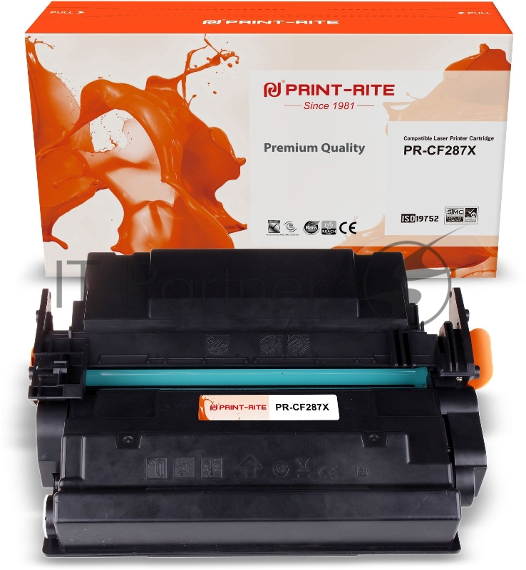 Картридж лазерный Print-Rite TFH098BPU1J PR-CF287X CF287X черный (18000стр.) для HP LJ M506dn/ M506n/ M506x