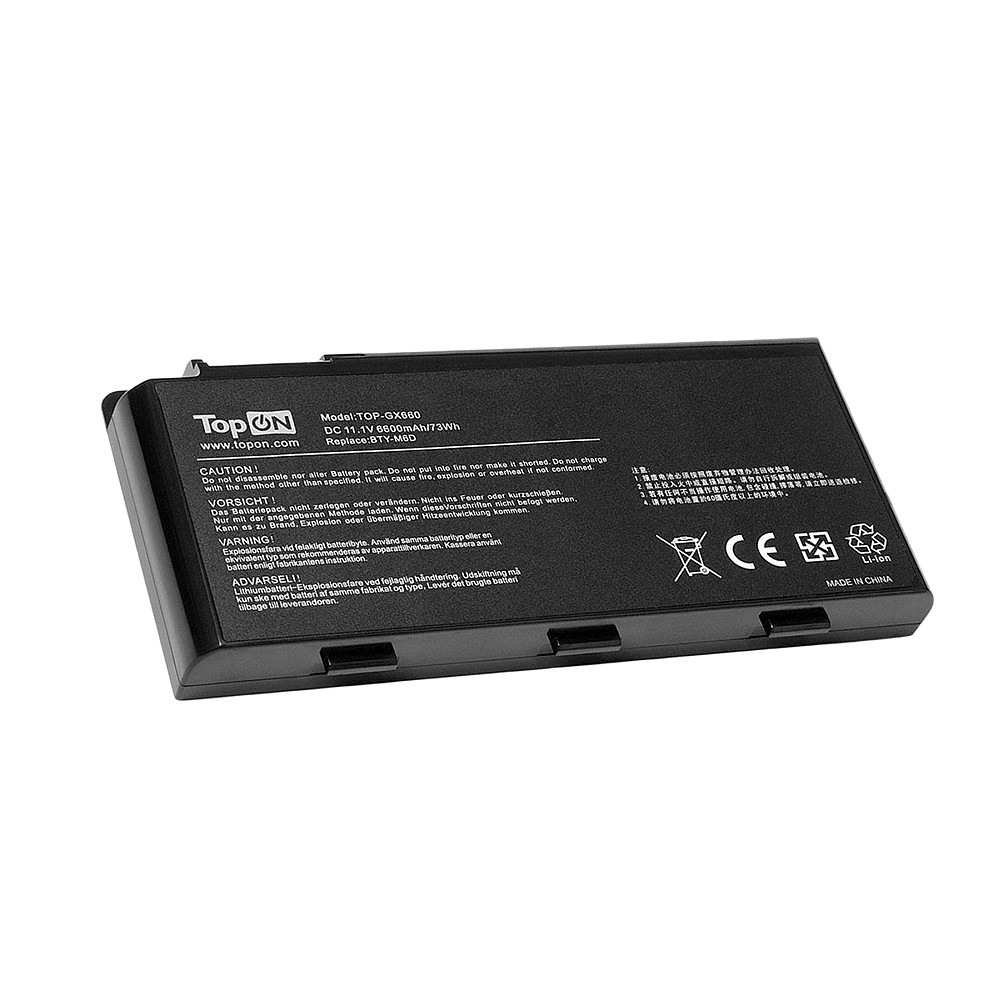 Аккумулятор для ноутбука MSI Erazer X6811, GX680, GX780, GT660, GT780 Series. 11.1V 6600mAh 73Wh. MIX780LP, B2923877.