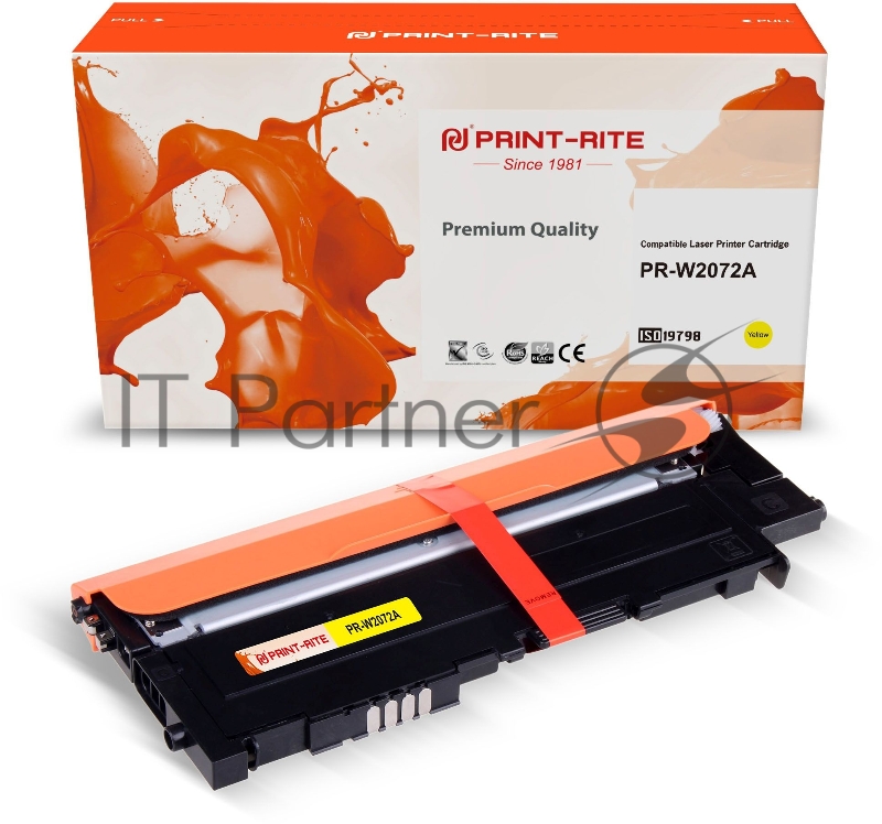 Картридж лазерный Print-Rite TFHA9PYPU1J PR-W2072A W2072A (есть ограничения по прошивке) желтый (700стр.) для HP Color Laser 150a/150nw/178nw MFP/179fnw MFP