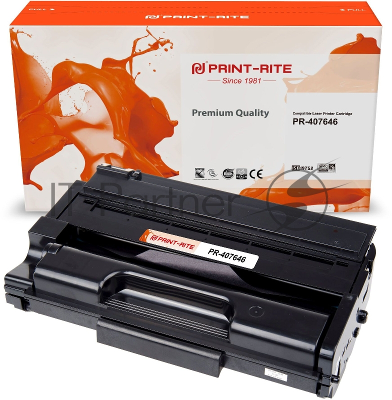 Картридж лазерный Print-Rite TFR801BPU1J PR-407646 407646 черный (6400стр.) для Ricoh SP3500NSF/3510DN SF