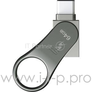 Флеш накопитель 64Gb Silicon Power Mobile C80, USB 3.0/USB Type-C, Металл