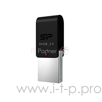 Флеш накопитель 64Gb Silicon Power Mobile X31 OTG, USB 3.0/MicroUSB, Черный